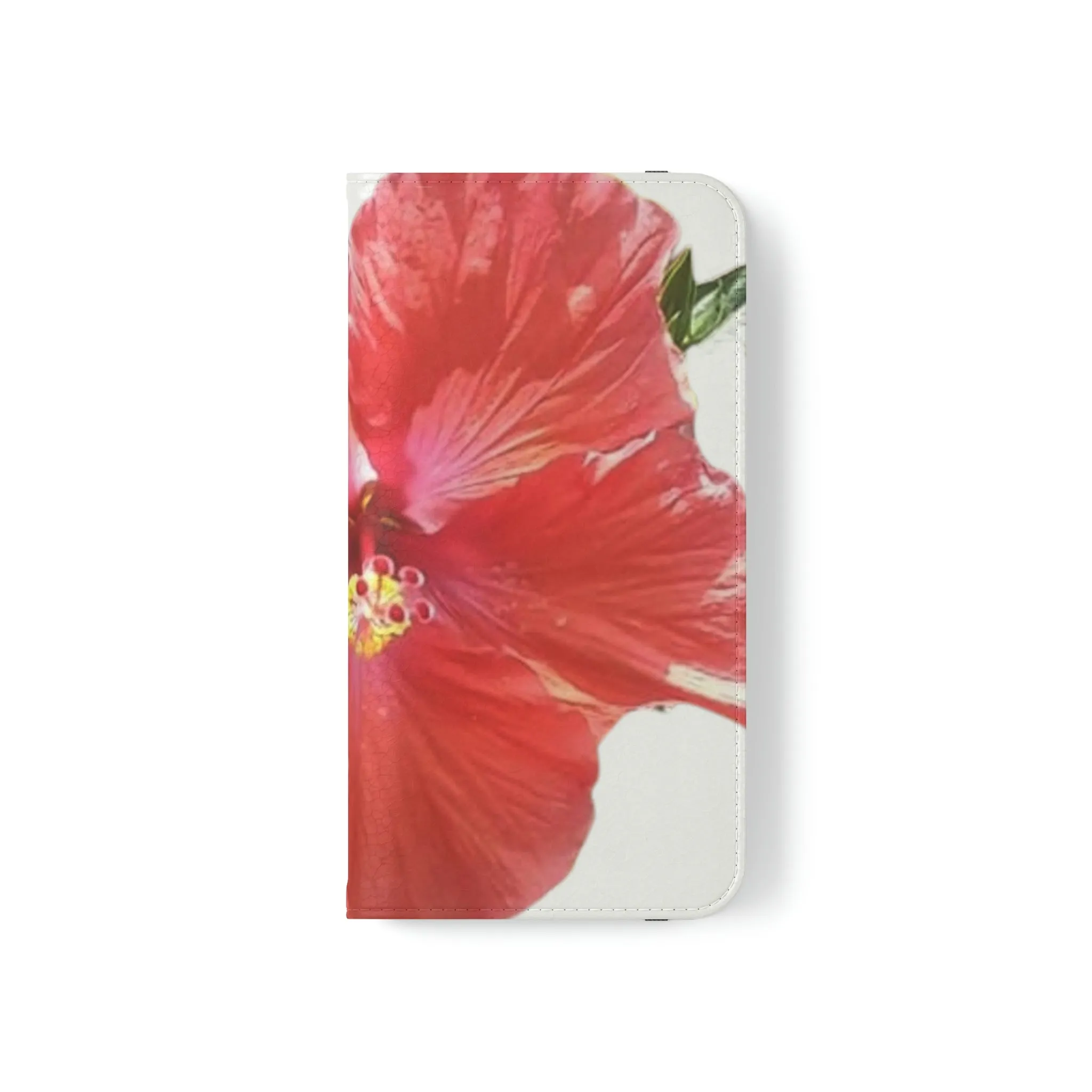 Peach Hibiscus White Background | Folio Phone Case | High Bloom Collection | Life By Ortavia