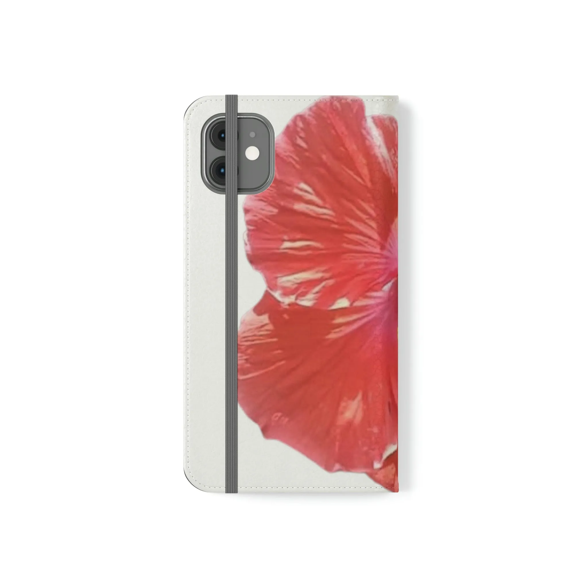 Peach Hibiscus White Background | Folio Phone Case | High Bloom Collection | Life By Ortavia