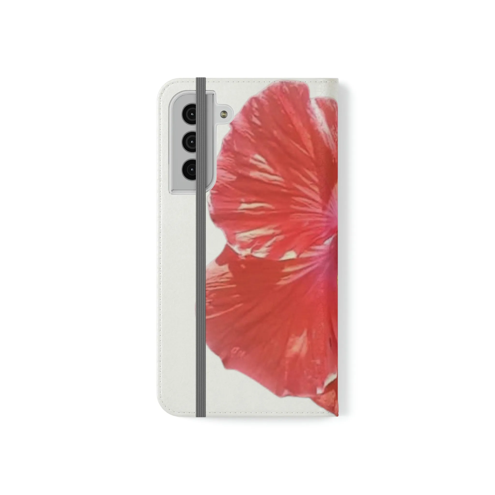 Peach Hibiscus White Background | Folio Phone Case | High Bloom Collection | Life By Ortavia