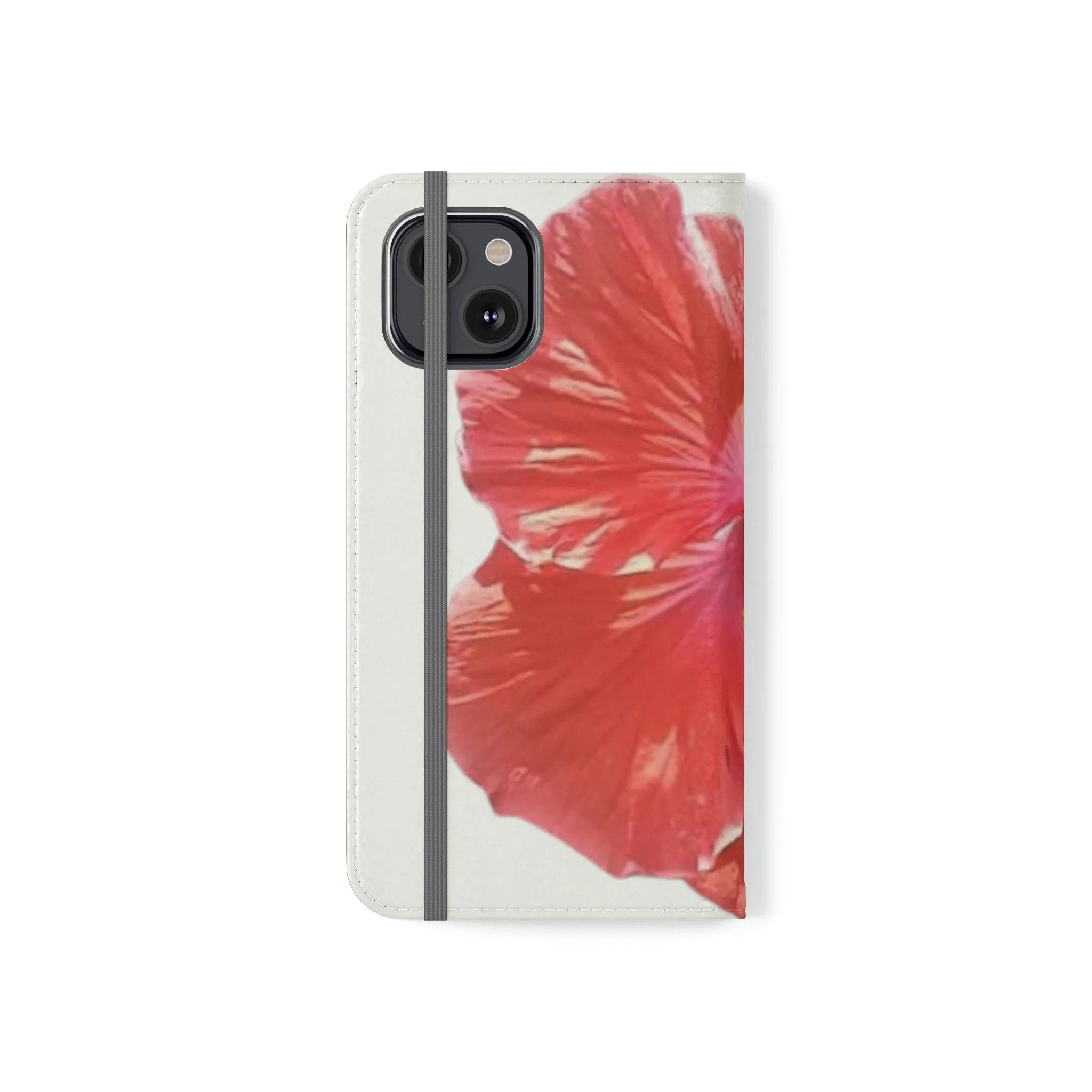 Peach Hibiscus White Background | Folio Phone Case | High Bloom Collection | Life By Ortavia
