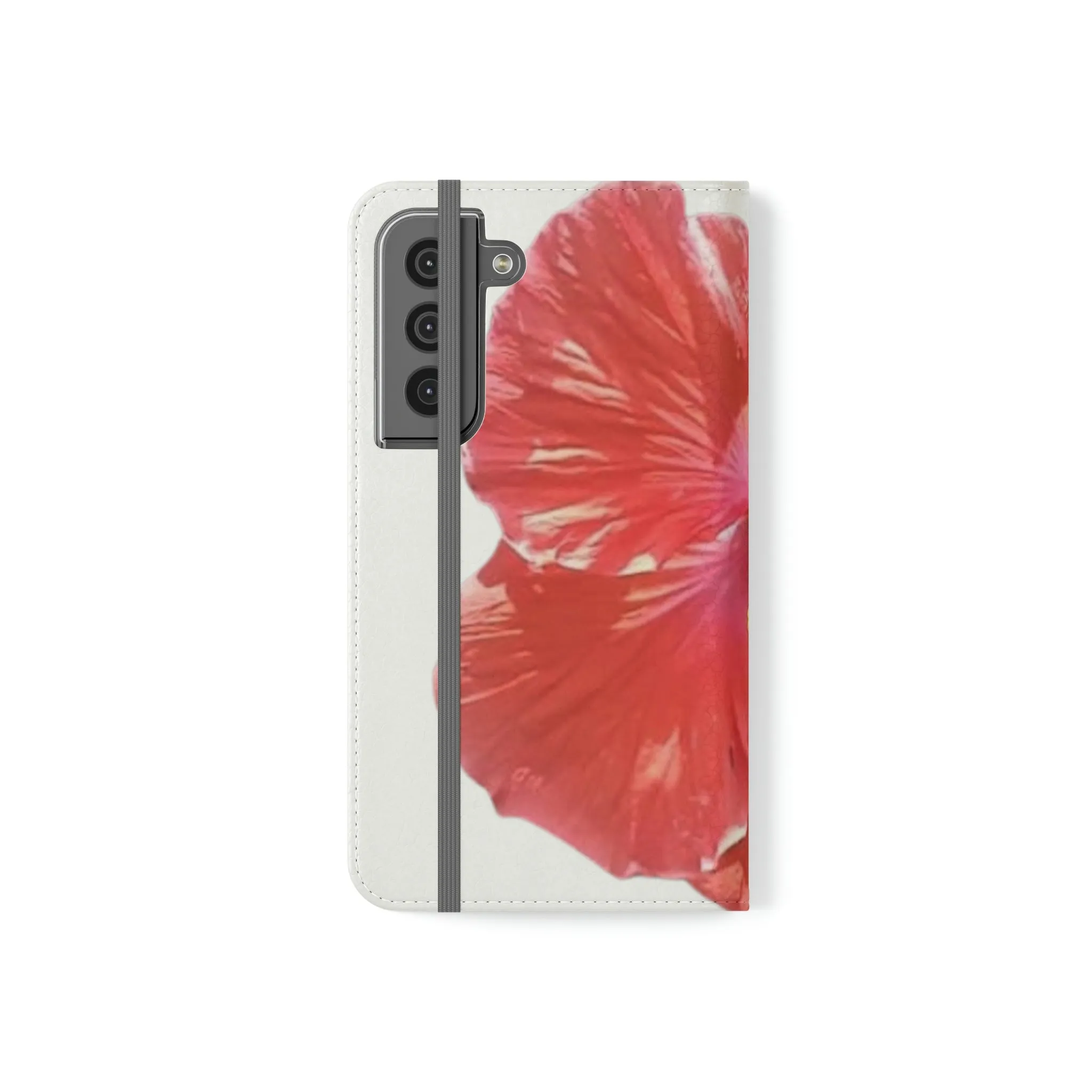 Peach Hibiscus White Background | Folio Phone Case | High Bloom Collection | Life By Ortavia