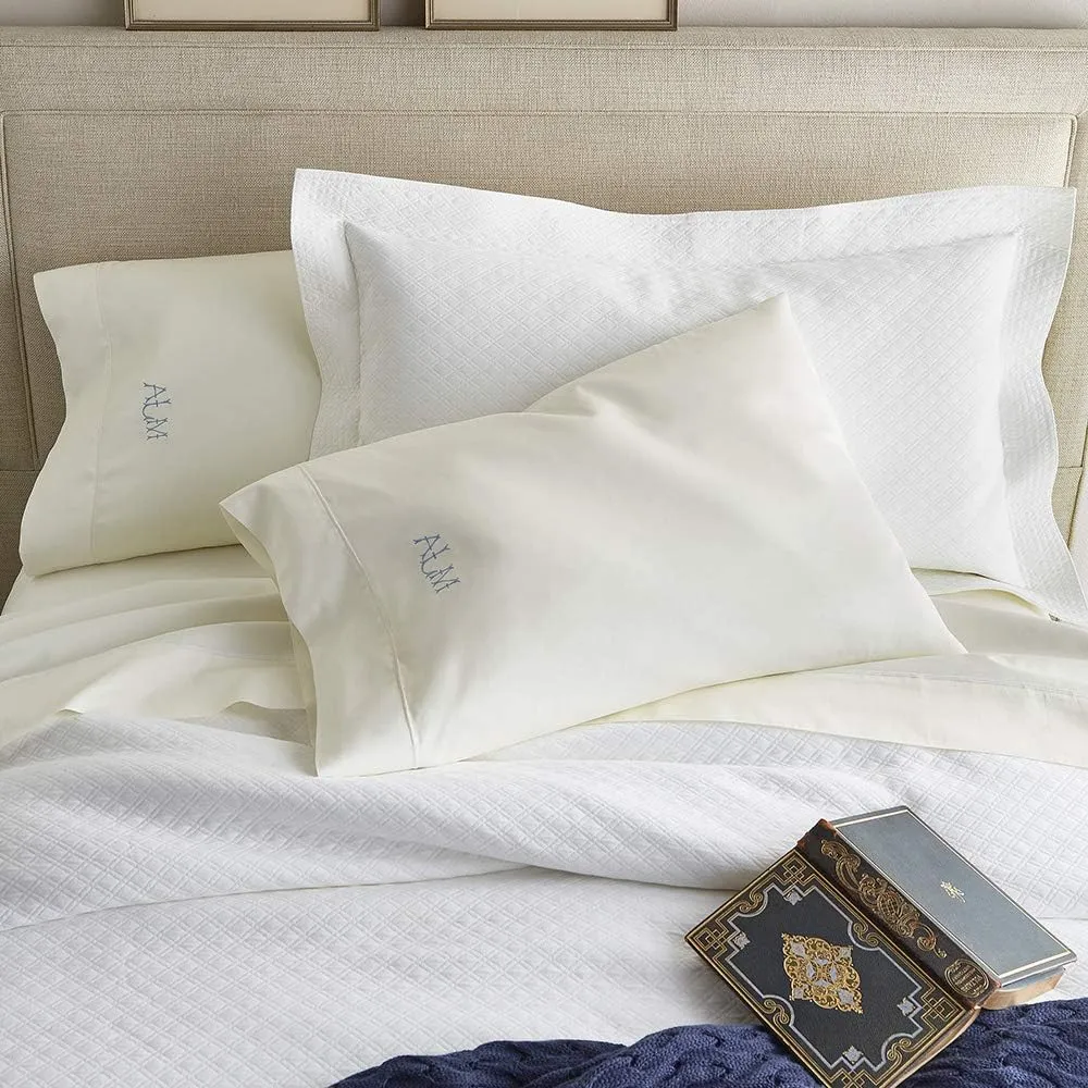 Peacock Alley Soprano Luxury Sateen Sheet Sets - 100% Long Staple Cotton, 420 Thread-Count, Soft and Smooth Sateen Weave - King, White