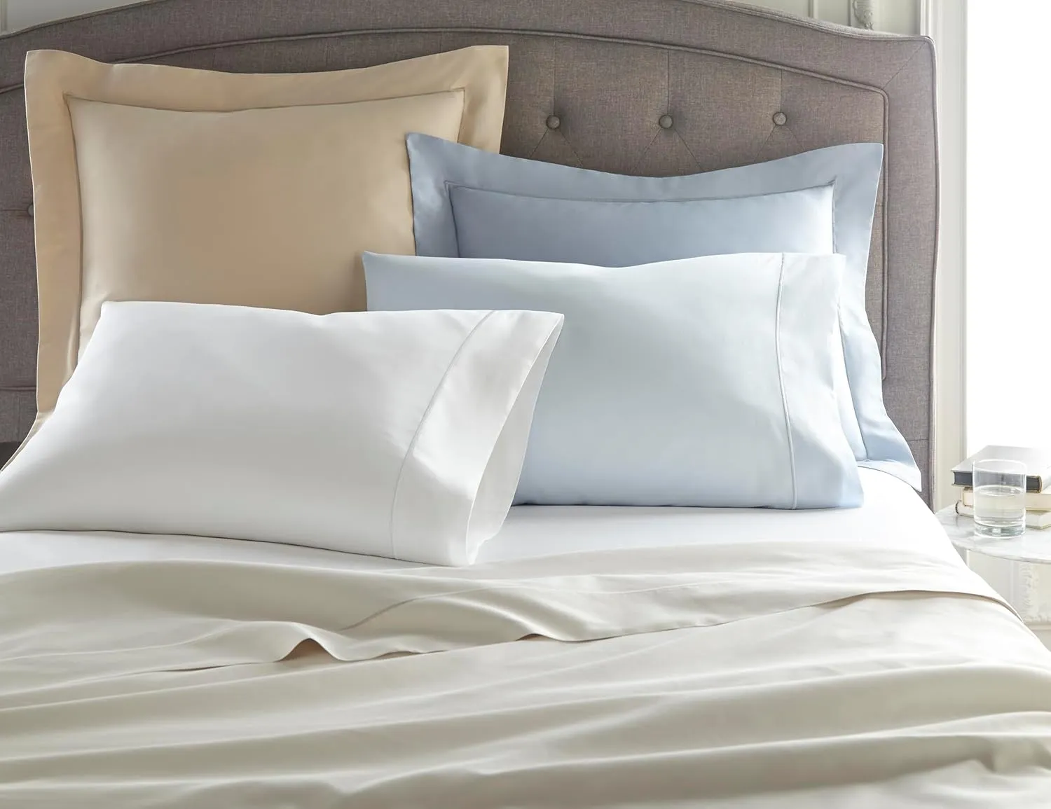 Peacock Alley Soprano Luxury Sateen Sheet Sets - 100% Long Staple Cotton, 420 Thread-Count, Soft and Smooth Sateen Weave - King, White