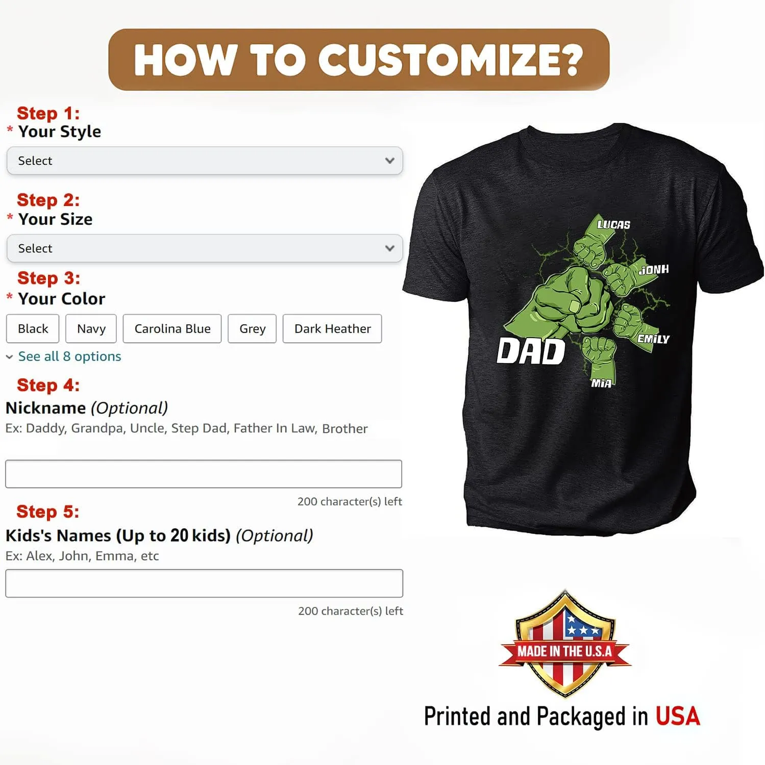 Personalized Team Dad Shirt, Custom Dad Shirts for Men, Dad Shirt Lifetime Member, Personalized Daddy Grandpa Shirt