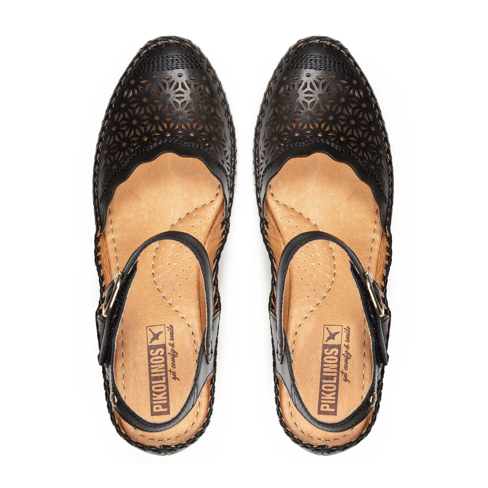 Pikolinos Vila W9Y-1508 Wedge Sandal (Women) - Black Leather