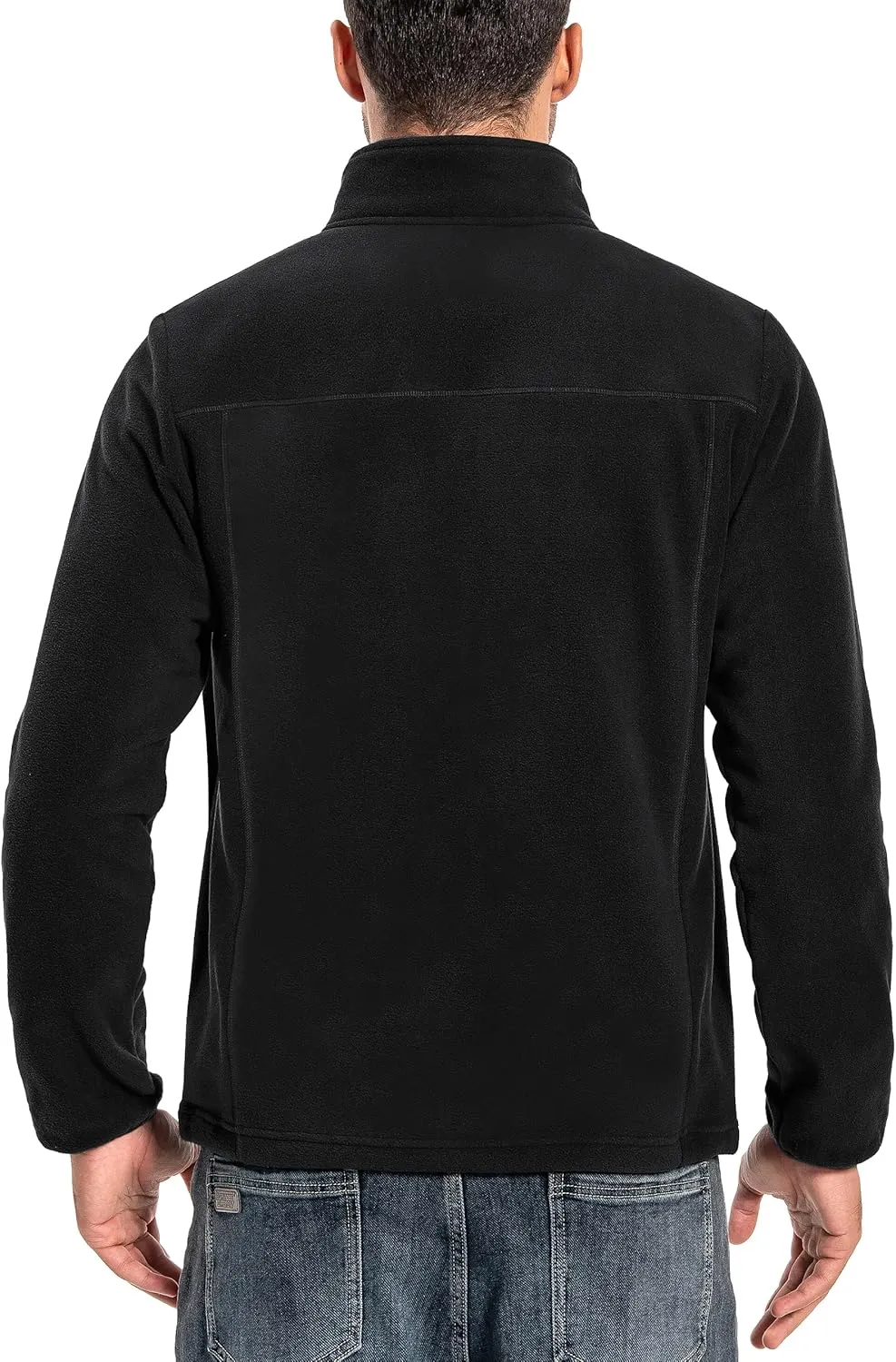 Pioneer Camp Men's Lightweight Polar Fleece Jacket Full Zip Antistatic Casual Coat Soft Warm Outwear with Zipper Pockets
