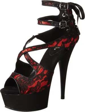 Pleaser Women's Delight-678LC/RSA/B Platform Sandal