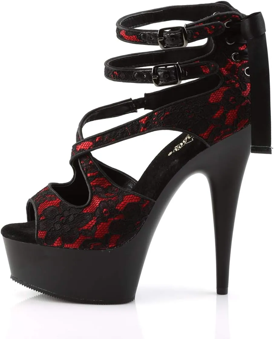 Pleaser Women's Delight-678LC/RSA/B Platform Sandal