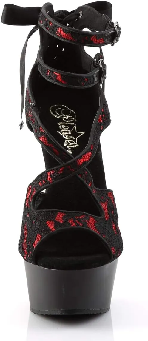 Pleaser Women's Delight-678LC/RSA/B Platform Sandal