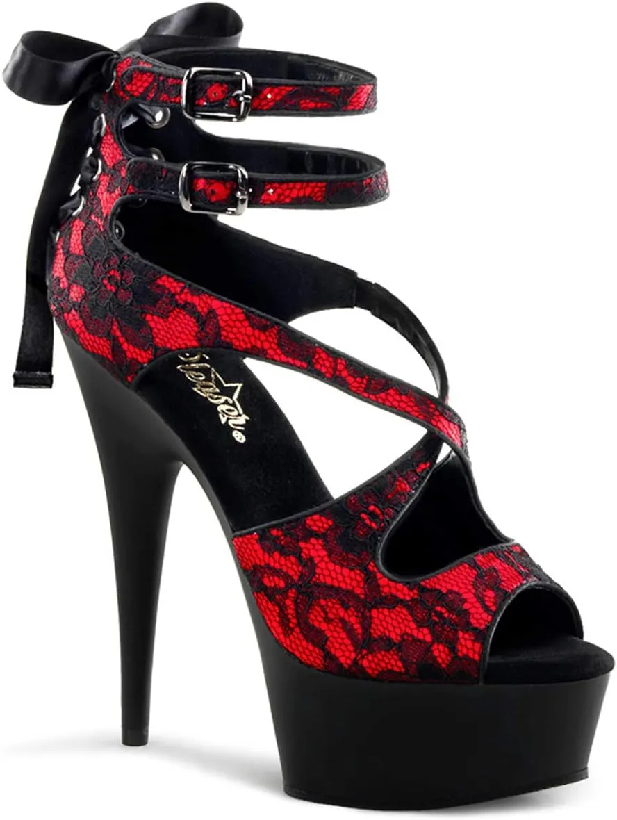 Pleaser Women's Delight-678LC/RSA/B Platform Sandal