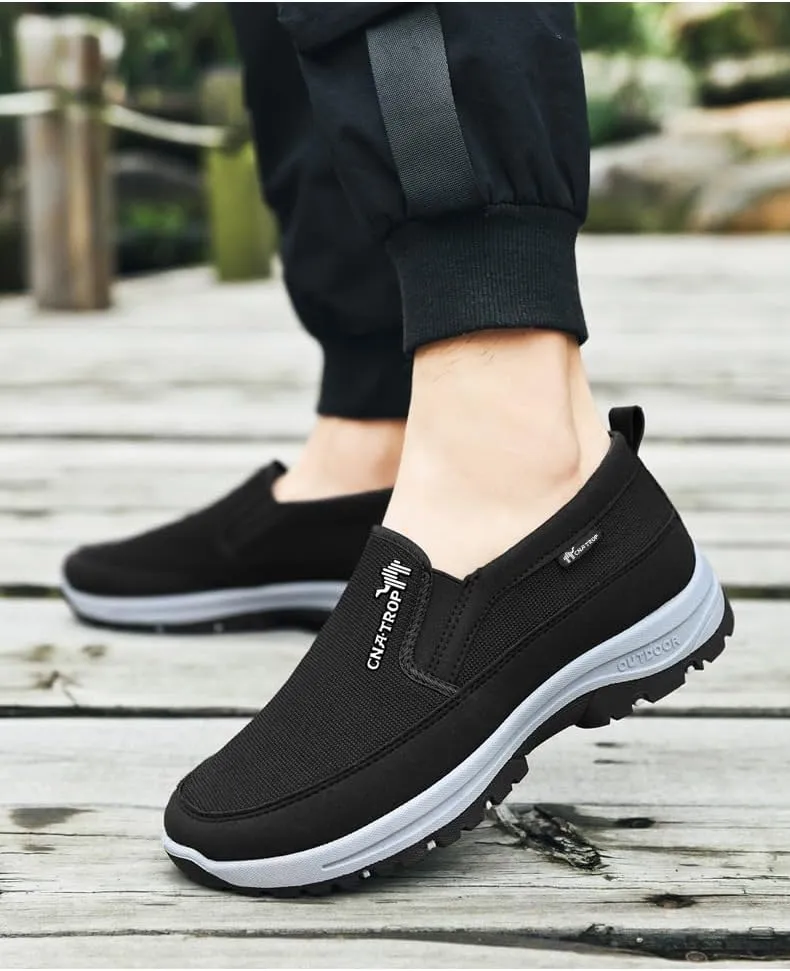 Plus Size Men's Slip On Loafer Shoes, Comfy Non Slip Casual Breathable Sneakers for Men's Outdoor Activities