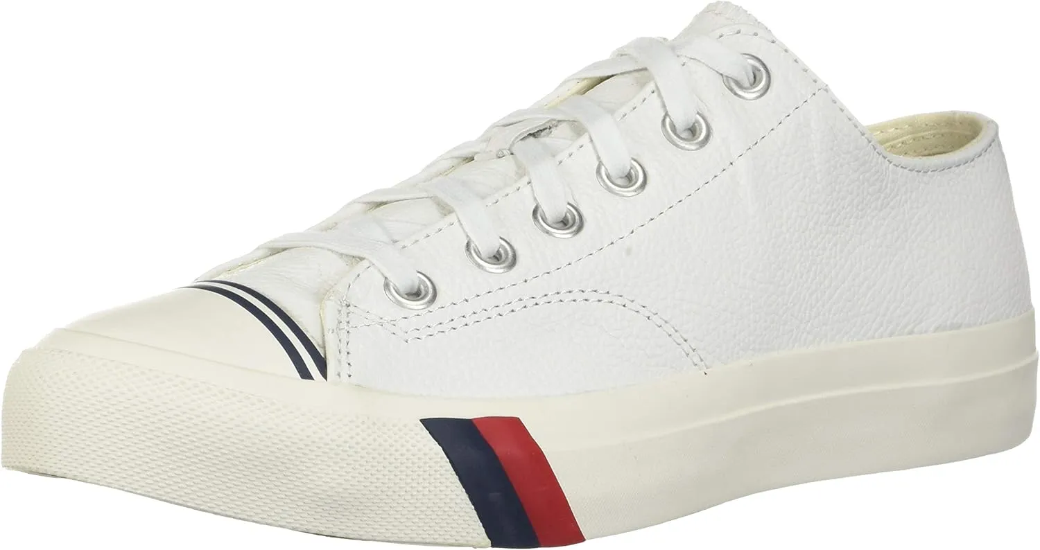 PRO-Keds Men's Royal Lo Lace Up Fashion Sneaker, White Leather, 3