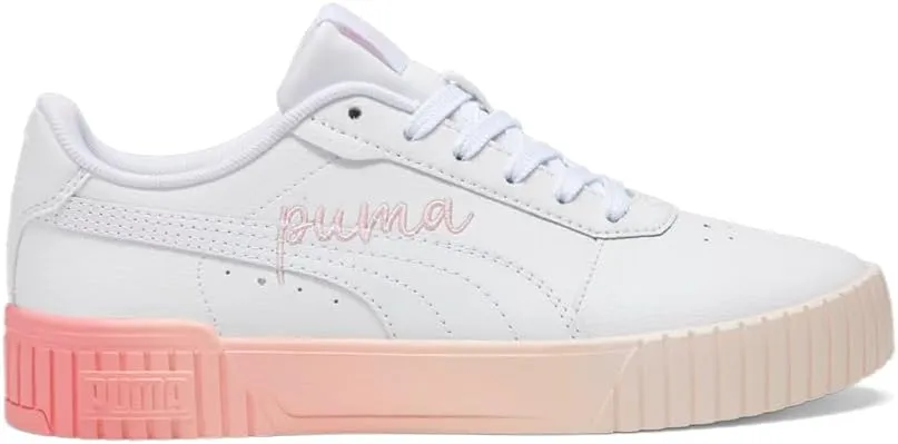 Puma Womens Carina 2.0 Logo Lots of Love Lace Up Sneakers Shoes Casual - White - Size 9 M