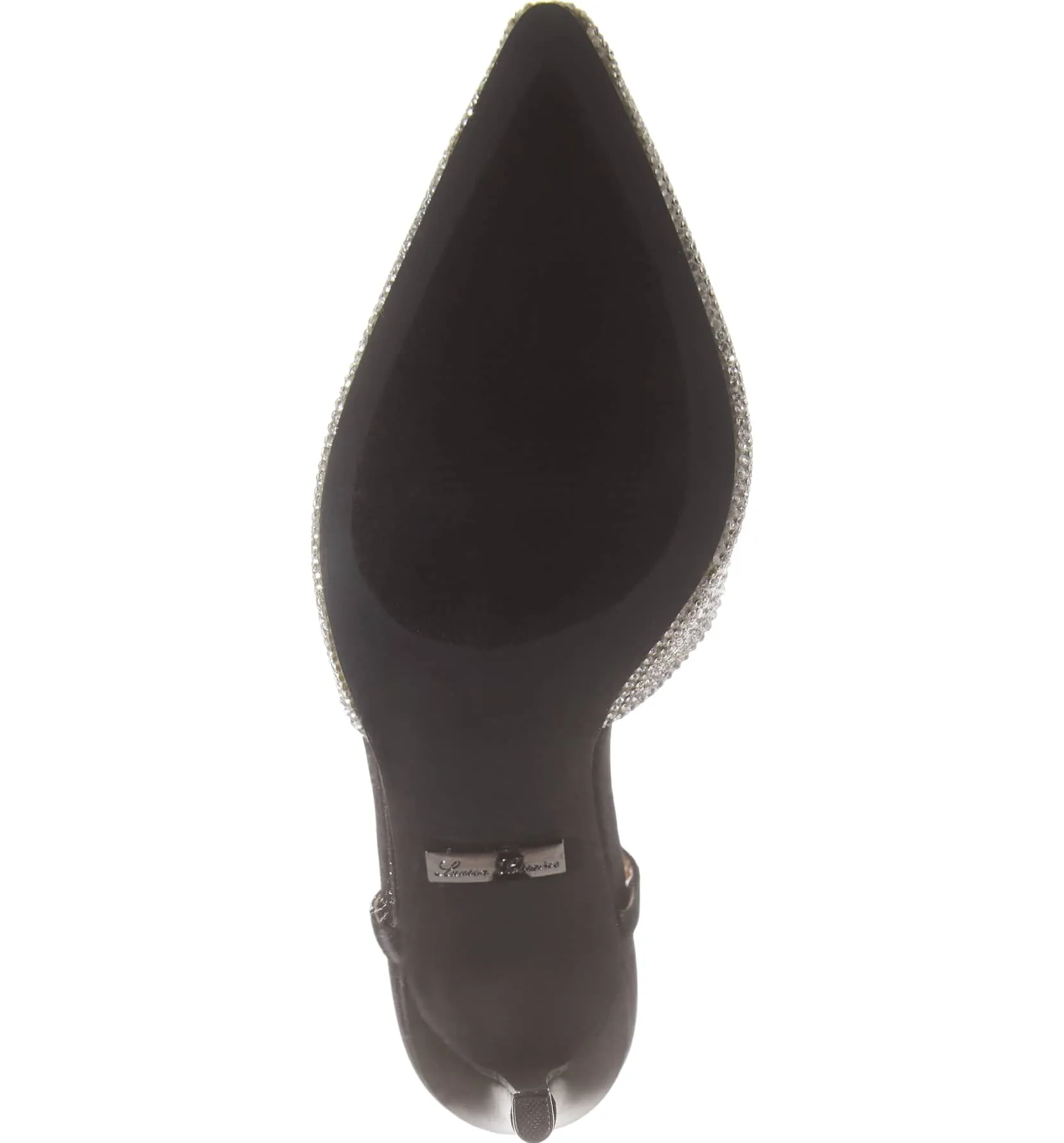 Pump Fonda 5-star customer support Pointed Back Sandal Classy Lorraine Crystal Lauren Sling Black Satin Classic