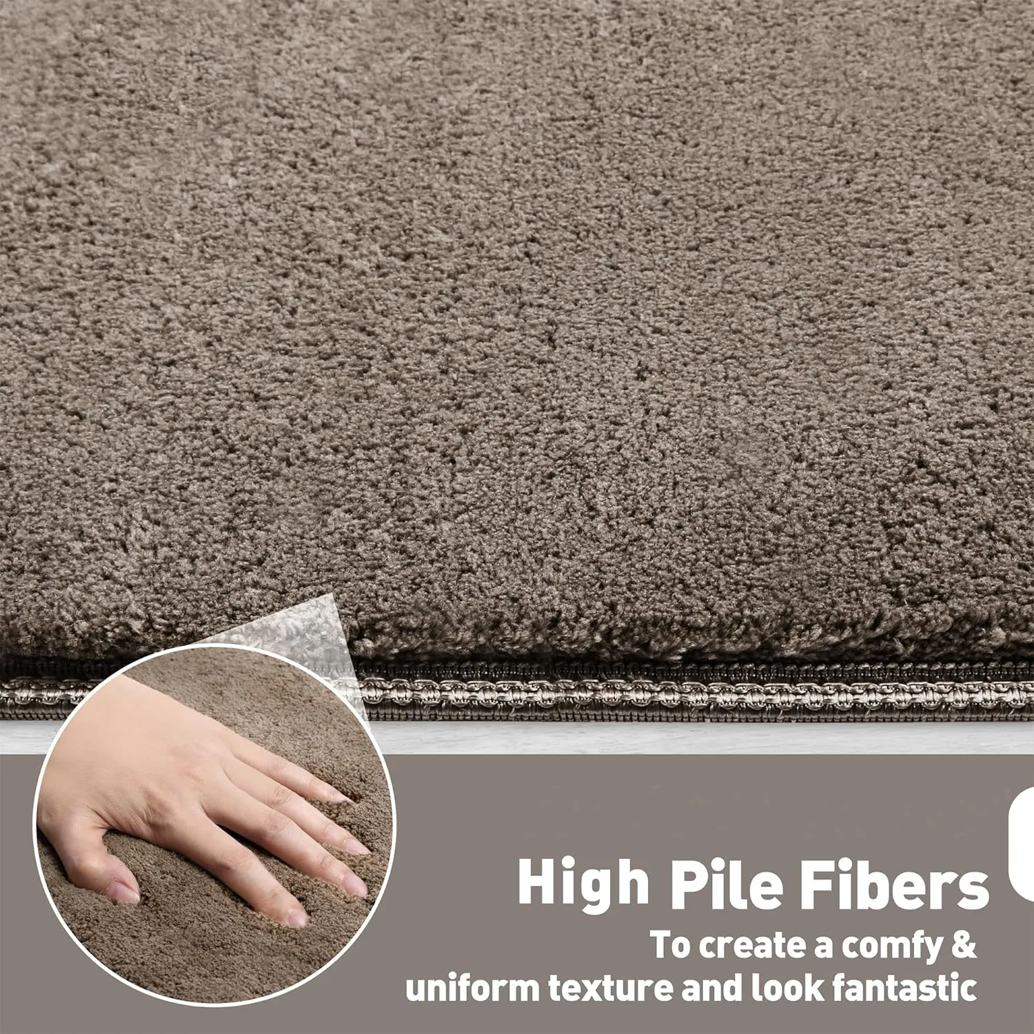 PURE ERA Carpet Stair Treads Ultra Plush 9.5" X 30"Soft Bullnose Indoor Stair Protectors Pet-Friendly Non-Slip Skid Resistant Tape Free Washable Reusable(2 Pieces,Brown)