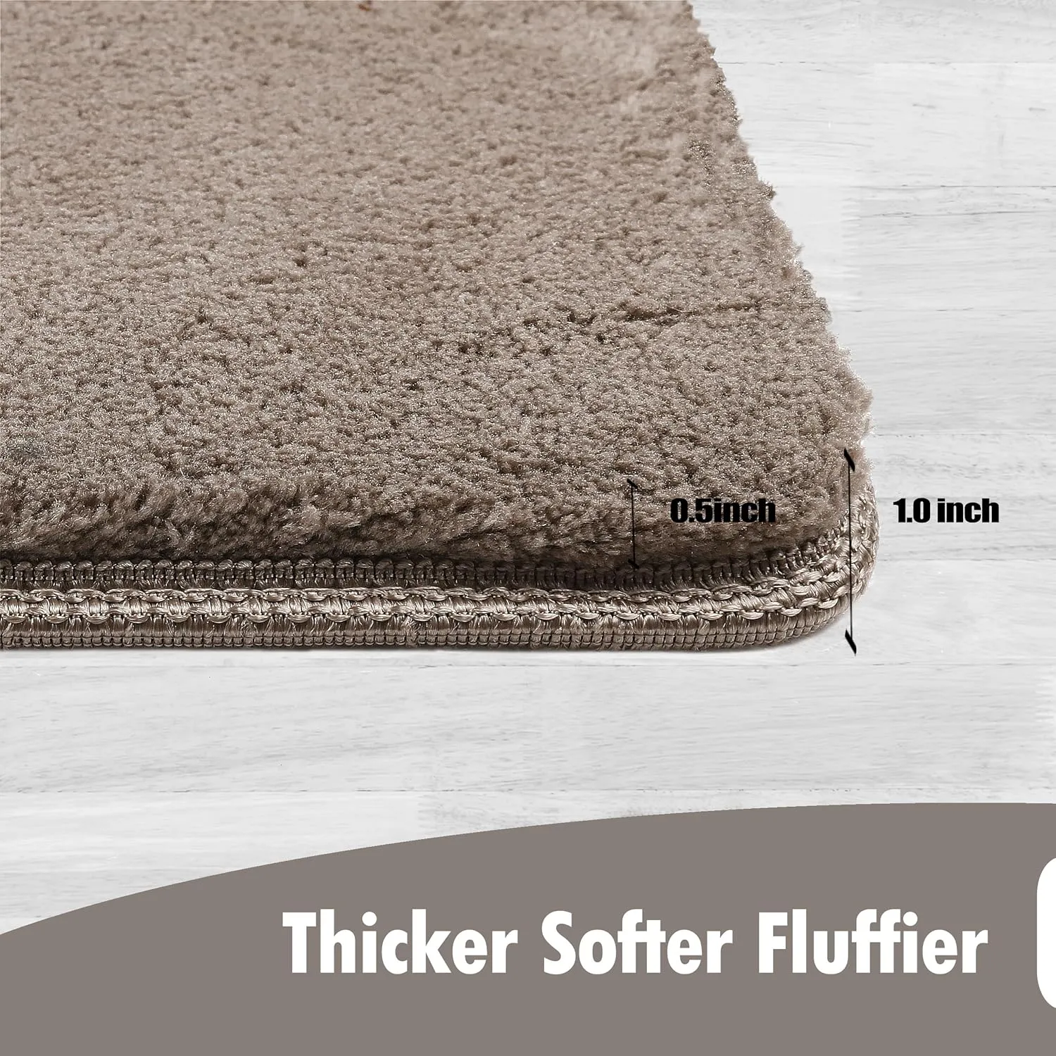 PURE ERA Carpet Stair Treads Ultra Plush 9.5" X 30"Soft Bullnose Indoor Stair Protectors Pet-Friendly Non-Slip Skid Resistant Tape Free Washable Reusable(2 Pieces,Brown)