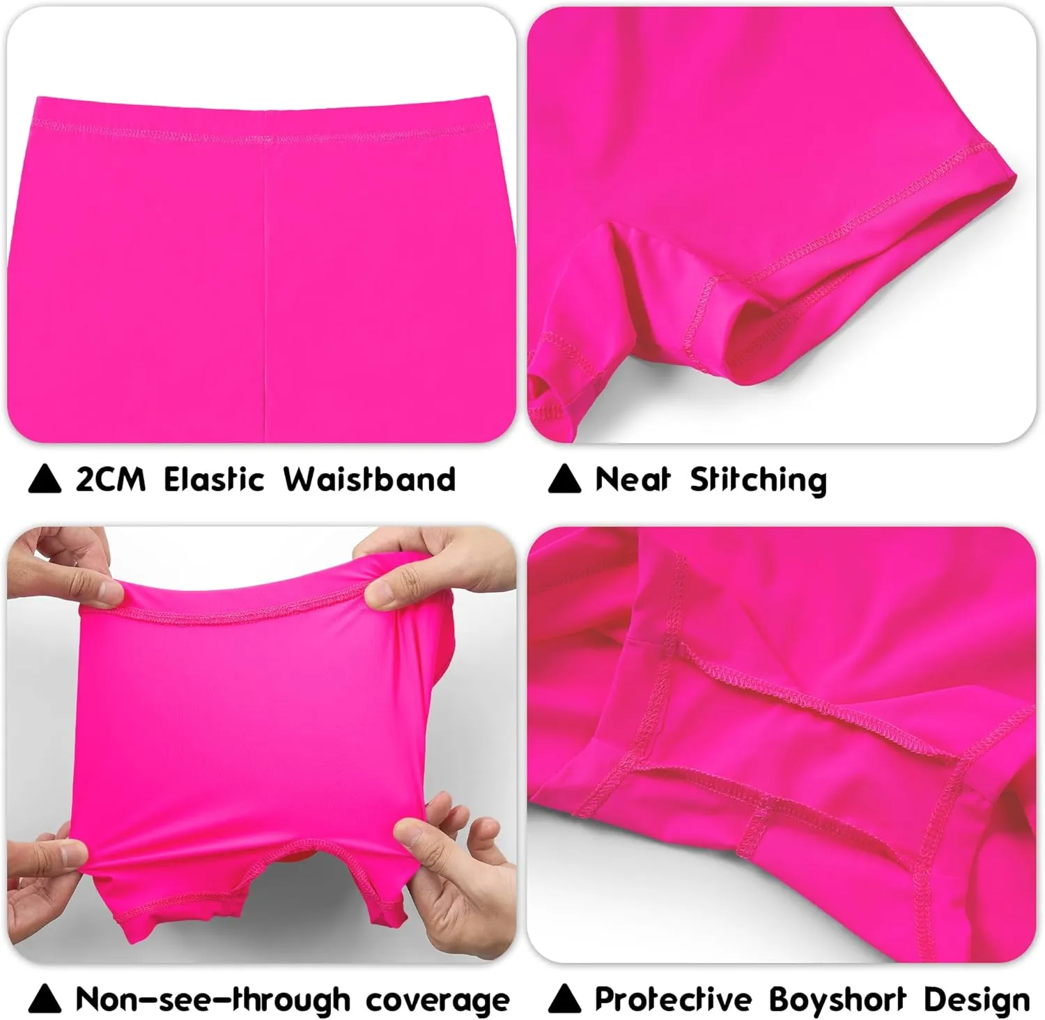 QBK 2T-14 Years Girls Swim Shorts Toddler Boyshort Swimsuit UPF 50  Quick Dry Rash Guard Swim Bottoms