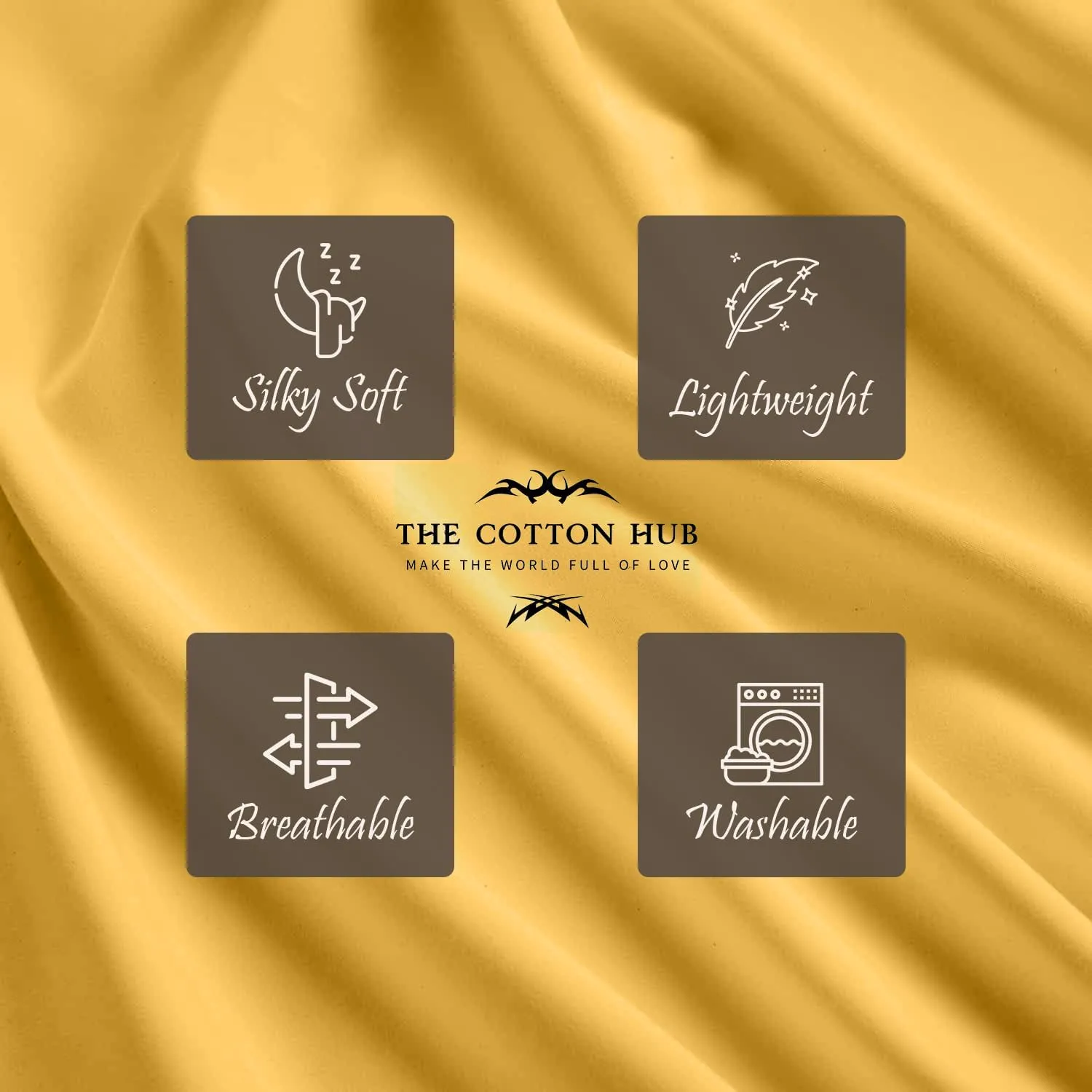 Queen Size 6-Piece Sheet Set 600 Thread Count Peruvian Pima Cotton Bed Sheets fits up to 18-21 inch Deep Pocket (Solid, Gold)