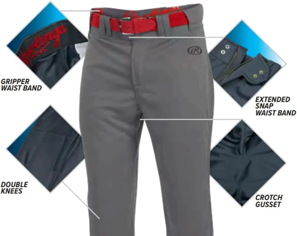 Rawlings Men's Launch Series Baseball Pants | Knicker Fit | Adult Sizes | Solid | Multiple Colors