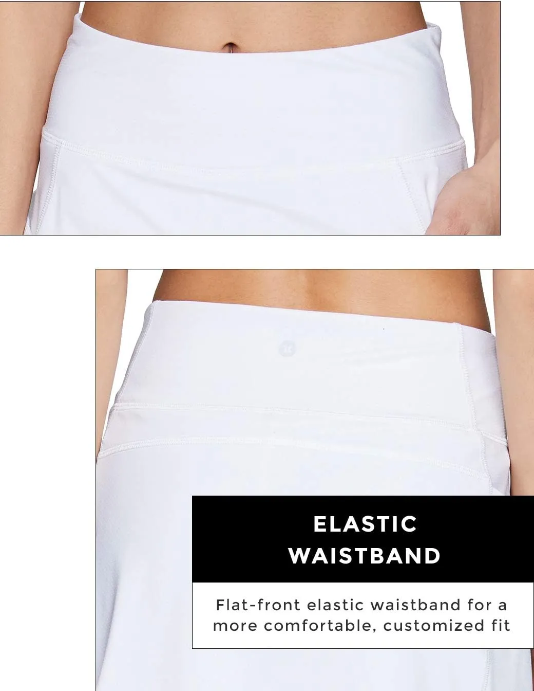 RBX Active Women's Fashion Stretch Knit Flat Front Golf/Tennis Athletic Skort with Attached Bike Short and Pockets