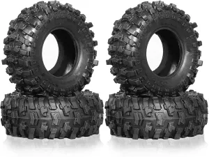 RC Wheel Tire Compatible with TRX4M for SCX24 AX24 1/18 1/24 RC Crawler Car Upgrade Parts Accessories 4pcs 51mm 1.0" Soft Rubber Wheel Tire Mud Tire