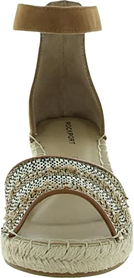 Rockport Women's Marah 2 Piece Ankle Wedge Sandal, Blush, 6