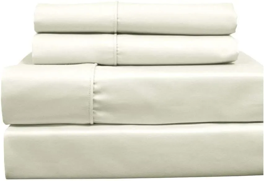 Royal Hotel Bedding 650-Thread-Count Bed Sheets - Wrinkle Free Sheets - Deep Pocket, Cotton Blend, Sateen Sheets, Hypoallergenic, 4 Piece - Top Split Cal-King : Adjustable California King Size - Ivory
