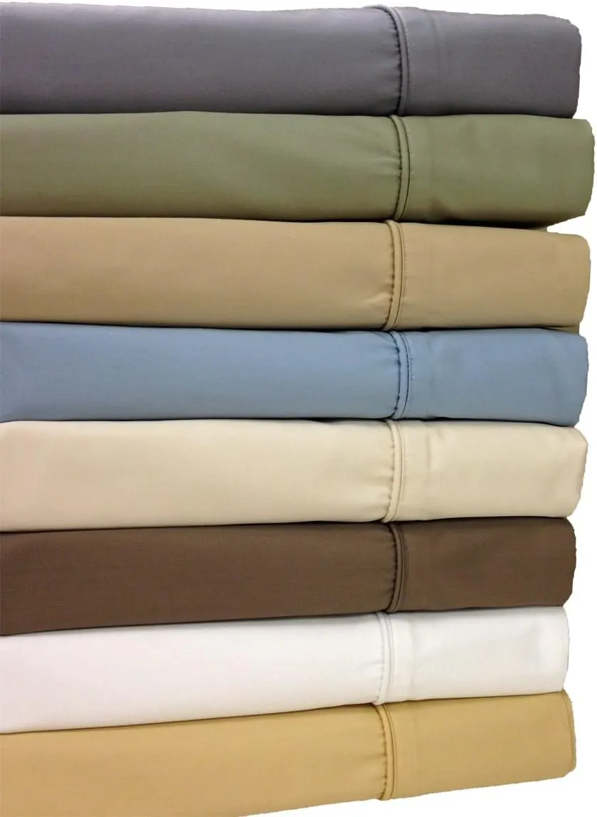 Royal Hotel Bedding 650-Thread-Count Bed Sheets - Wrinkle Free Sheets - Deep Pocket, Cotton Blend, Sateen Sheets, Hypoallergenic, 4 Piece - Top Split Cal-King : Adjustable California King Size - Ivory