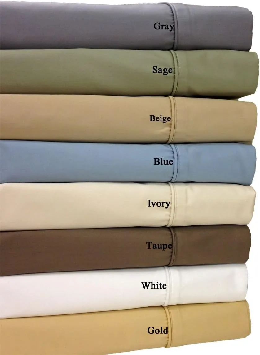 Royal Hotel Bedding 650-Thread-Count Bed Sheets - Wrinkle Free Sheets - Deep Pocket, Cotton Blend, Sateen Sheets, Hypoallergenic, 4 Piece - Top Split Cal-King : Adjustable California King Size - Ivory