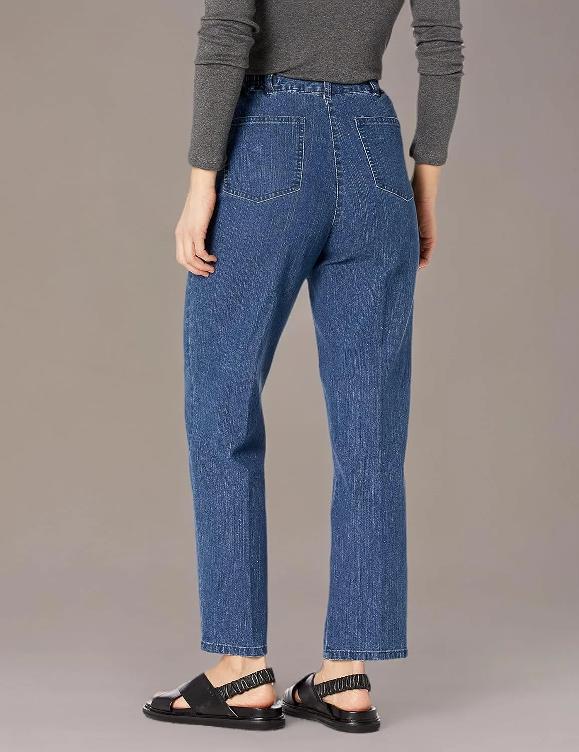 Ruby Rd. Women's Petite Classic Flat Front Denim Jean