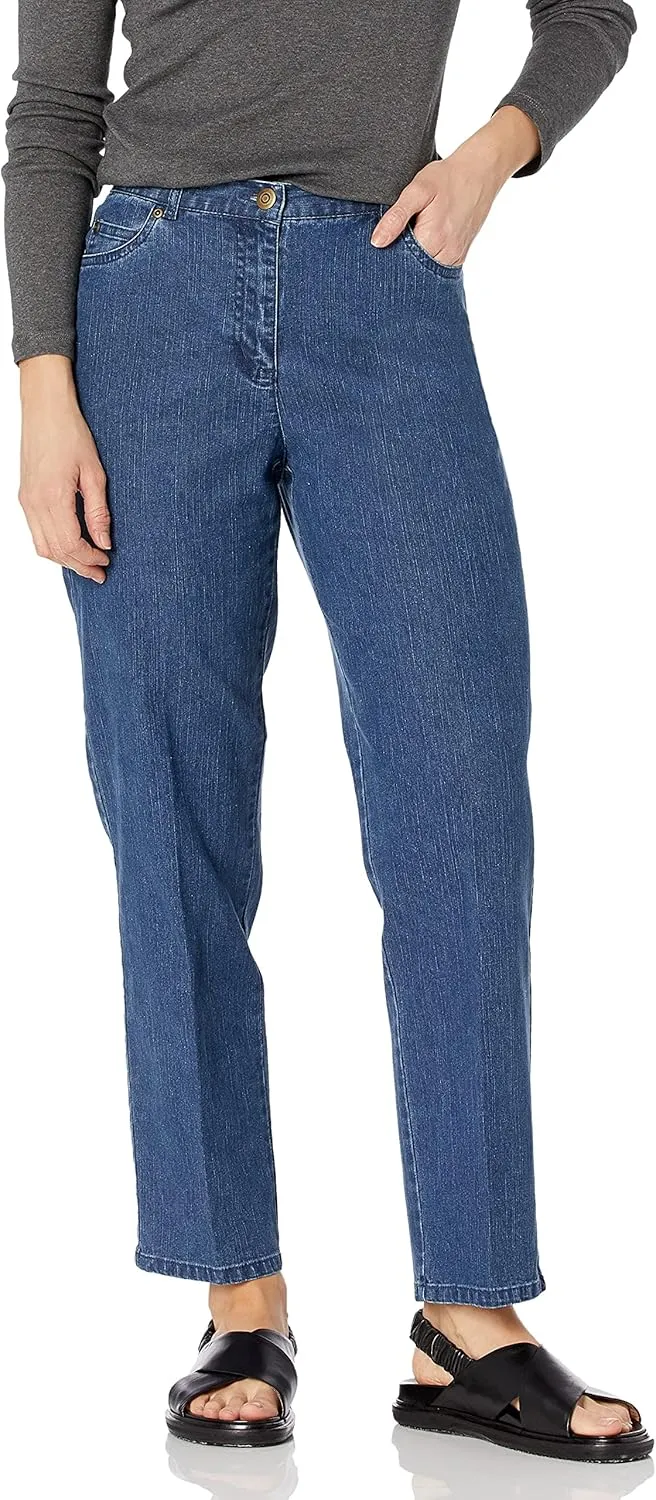 Ruby Rd. Women's Petite Classic Flat Front Denim Jean