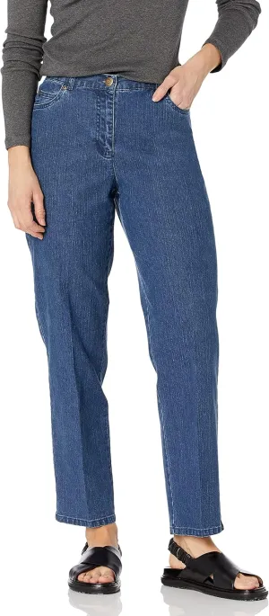 Ruby Rd. Women's Petite Classic Flat Front Denim Jean