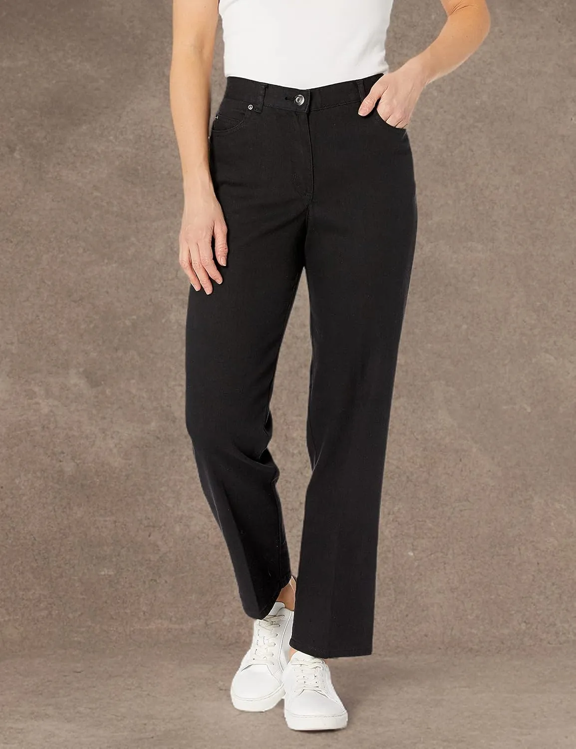 Ruby Rd. Women's Petite Classic Flat Front Denim Jean