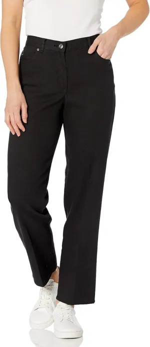 Ruby Rd. Women's Petite Classic Flat Front Denim Jean