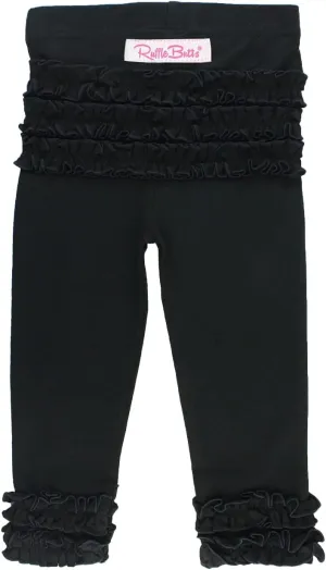 RuffleButts® Baby/Toddler Girls Soft Knit Ankle Length Ruffle Leggings