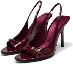 SAFECAMS Women's Open Toe Slingback Stiletto Heel Sandals Pointed Peep Toe Buckle High Heel Sexy Dress Pumps Shoes for Party Wedding Evening Heeled Sandal