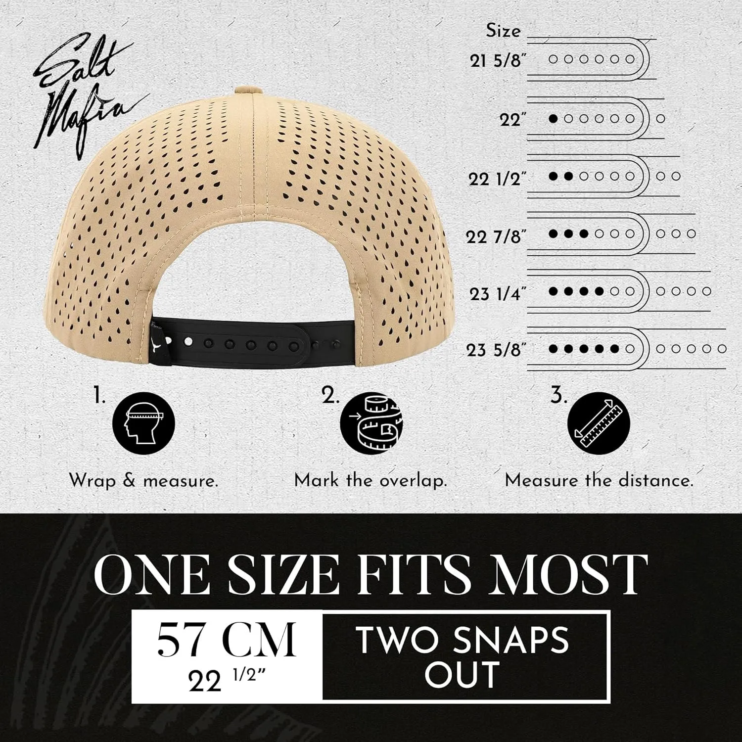 Salt Mafia Hats for Men - Waterproof Hats for Men, 7 Panel Flat Brim Surfer Hat