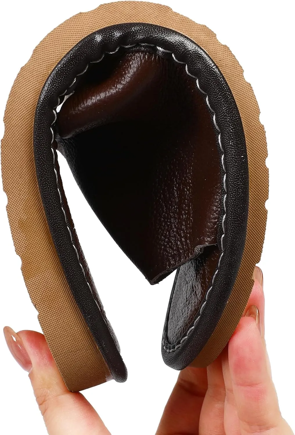 Sandals Women Men, Genuine Leather Slippers, House Slippers for Women Indoor Outdoor, Unisex Soft Flat Sandals