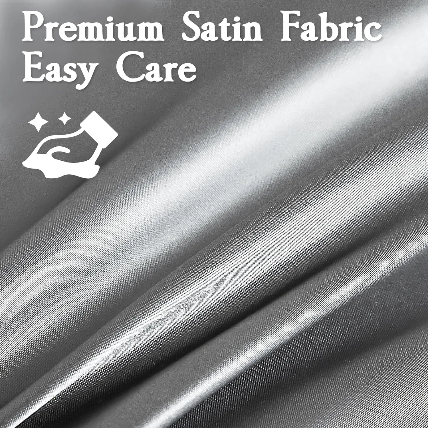 Satin Sheets Set,Soft Satin Bed Sheets King Size Set,4Pcs Luxury Silky Bedding Set with 15 Inches Deep Pocket for Mattress(King, Silver Grey)