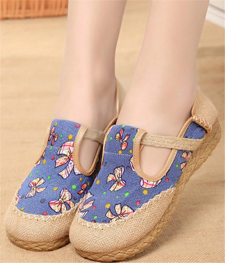 SATUKI Embroidered Shoes for Women, Chinese Style Handmade Casual Loafer Flat Dress Shoes