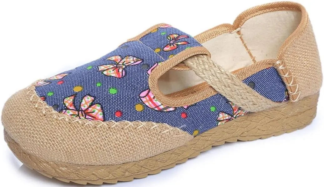SATUKI Embroidered Shoes for Women, Chinese Style Handmade Casual Loafer Flat Dress Shoes