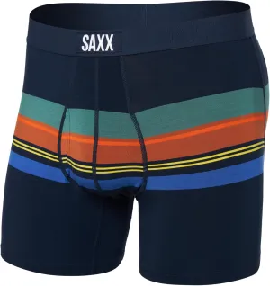 SAXX Underwear Co. Men's Ultra Super Soft Boxer Brief Fly, League Stripe-Navy, Medium