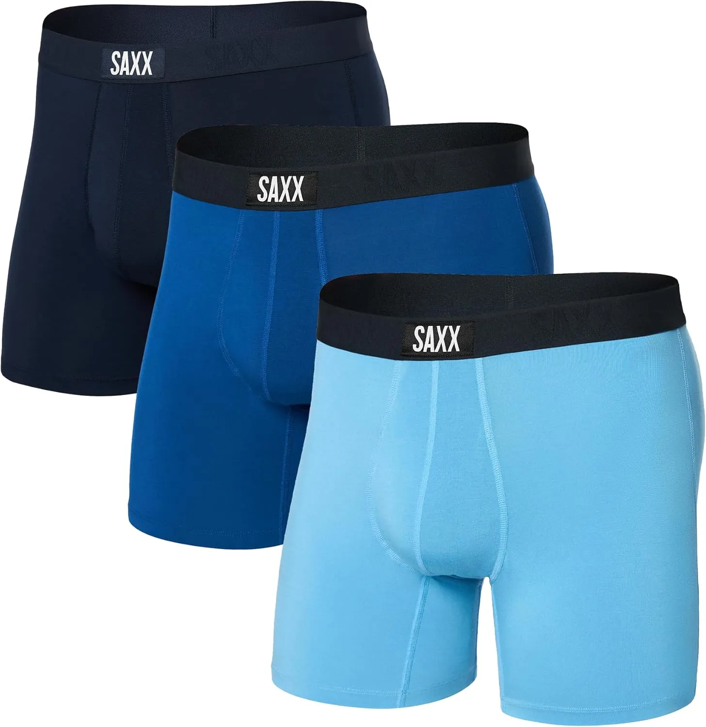 SAXX Underwear Co. Men's Underwear with Pouch Vibe Super Soft Boxer Brief 3Pk
