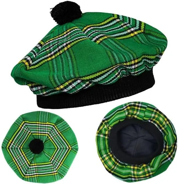 Scottish Hat Tam o' Shanter Tammy Jimmy Flat Bonnet in Various Tartans