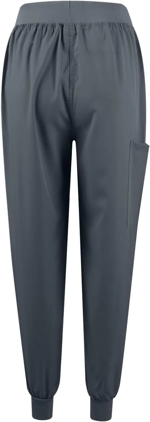 Scrubs for Women Set Stretch V-Neck Scrub Tops & Cargo Pant Quick Drying Solid Medical Nurse Uniform with Pockets