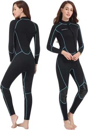 Seaskin Mens 3mm Shorty Wetsuit Womens, Full Body Diving Suit Front Zip Wetsuit for Diving Snorkeling Kayaking Swimming