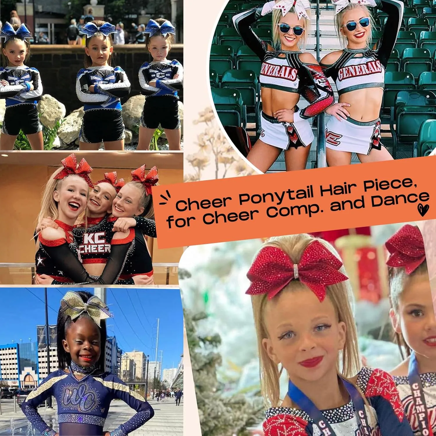SEIKEA Cheer Ponytail Hair Piece, 10" Straight Tangle-Resistant Smooth Natural Blonde Cheerleader Hairpiece Ponytail Extension for Cheer Competition, Dance, Performance, Ash Blonde