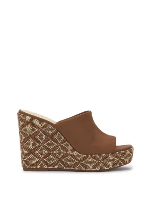 Shantell Platform Wedge Slide in Blue Print
