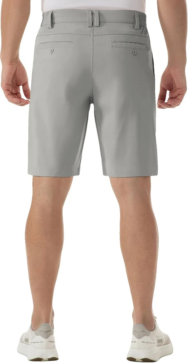 SIX ISLANDS Men's Golf Hybrid Shorts 9 Inch Inseam with Pockets Quick Dry Stretch Flat Front Casual Work Dress Shorts for Men
