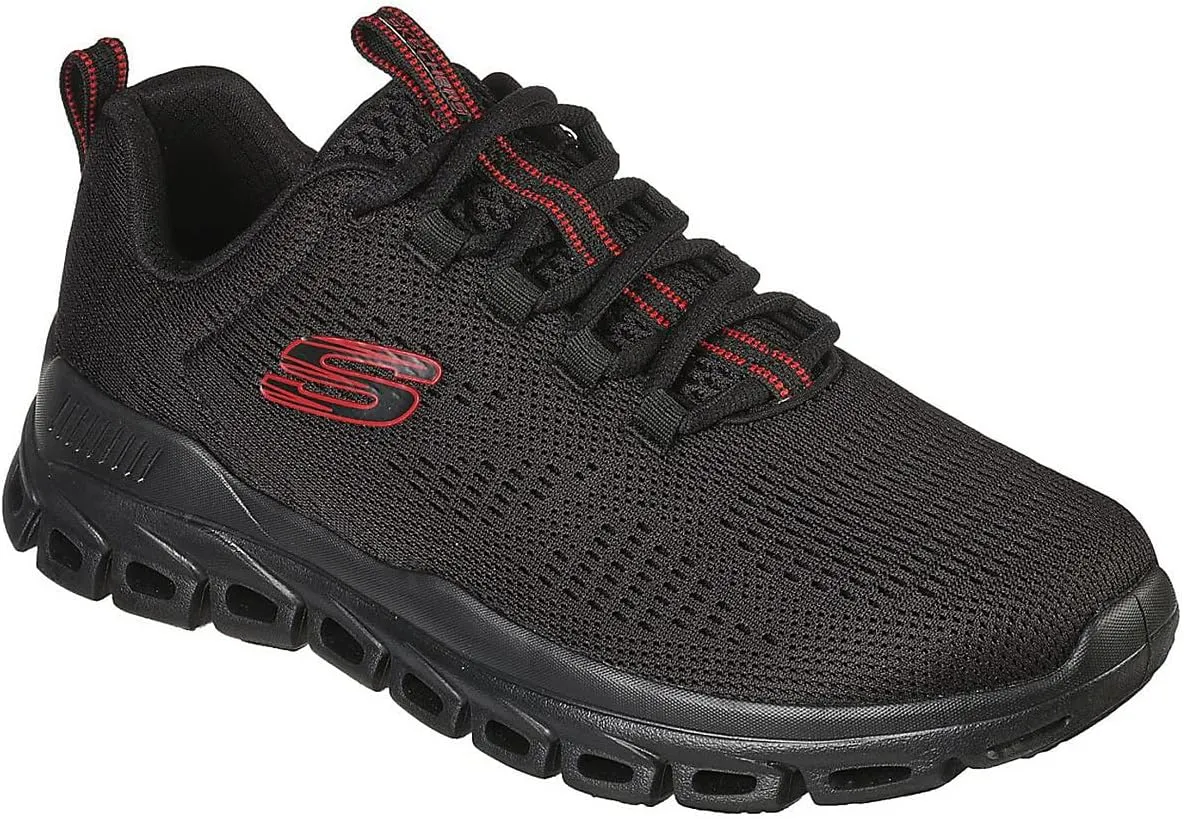 Skechers Men's Glide Step Fasten Up Lace-up Sneaker, Navy/Black, 9.5